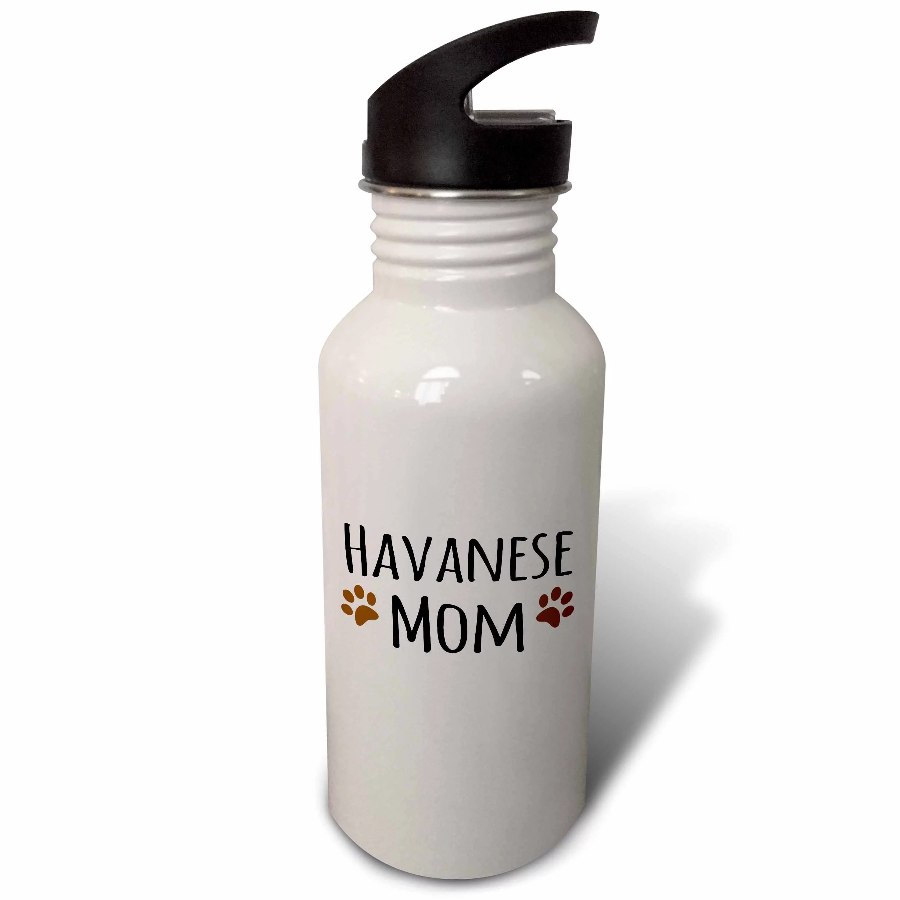 Havanese Dog Mom - Doggie by breed - brown muddy paw prints - doggy lover proud pet owner mama love 21 oz Sports Water Bottle wb-154134-1