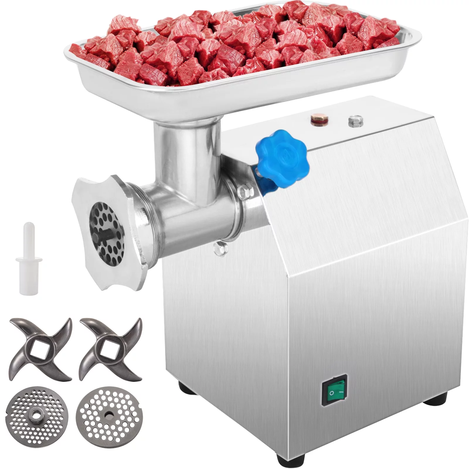 VEVORbrand Commercial Electric Meat Grinder ,1.14Hp&850W Commercial Sausage Stuffer Maker, Stainless Steel Food Grinders for Industrial and Home Use, Sliver