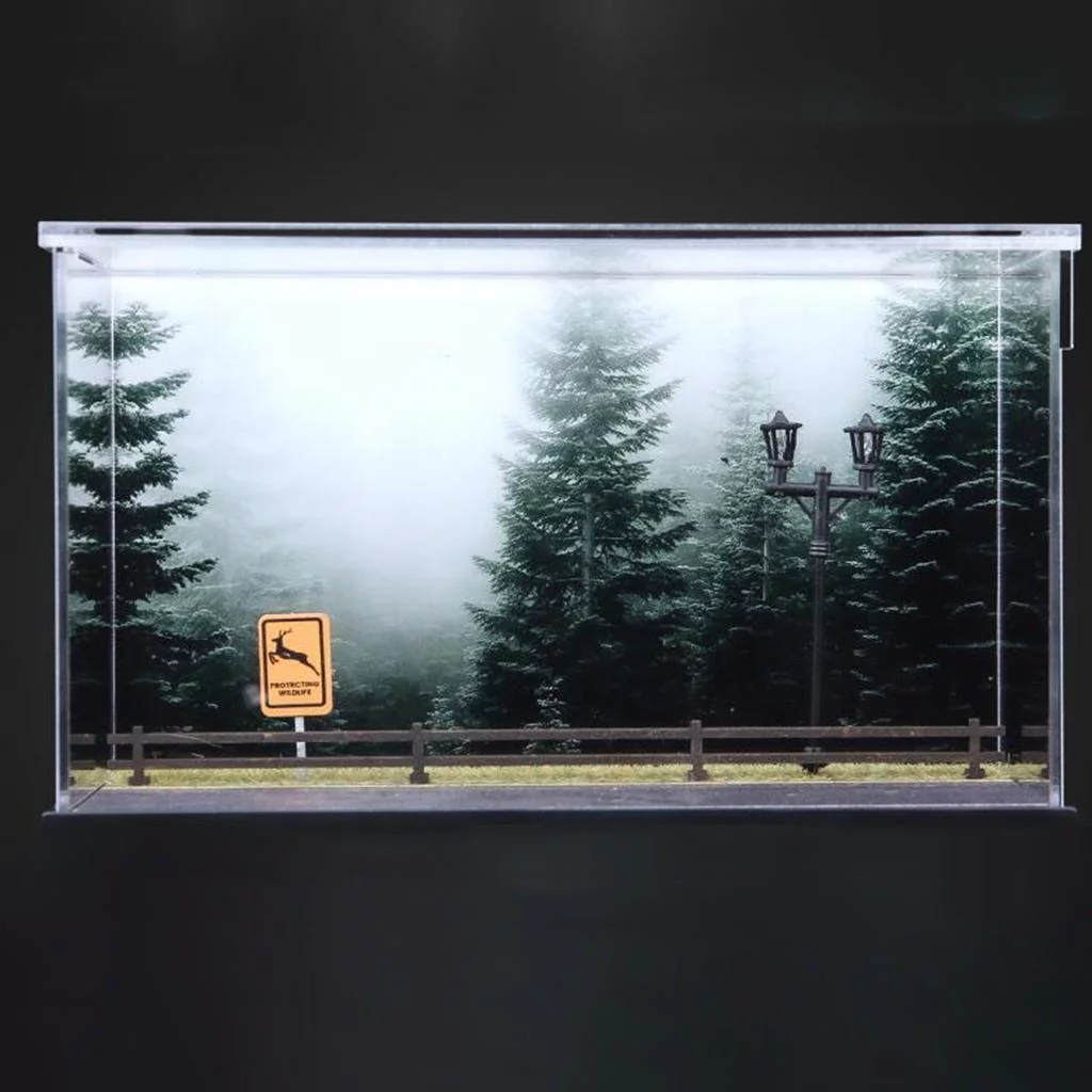 1:64 Scale Scenery Photo Background Simulation Parking Lot Model,Mini Car Garage Display Case Model Gifts Made of wooden material, durable