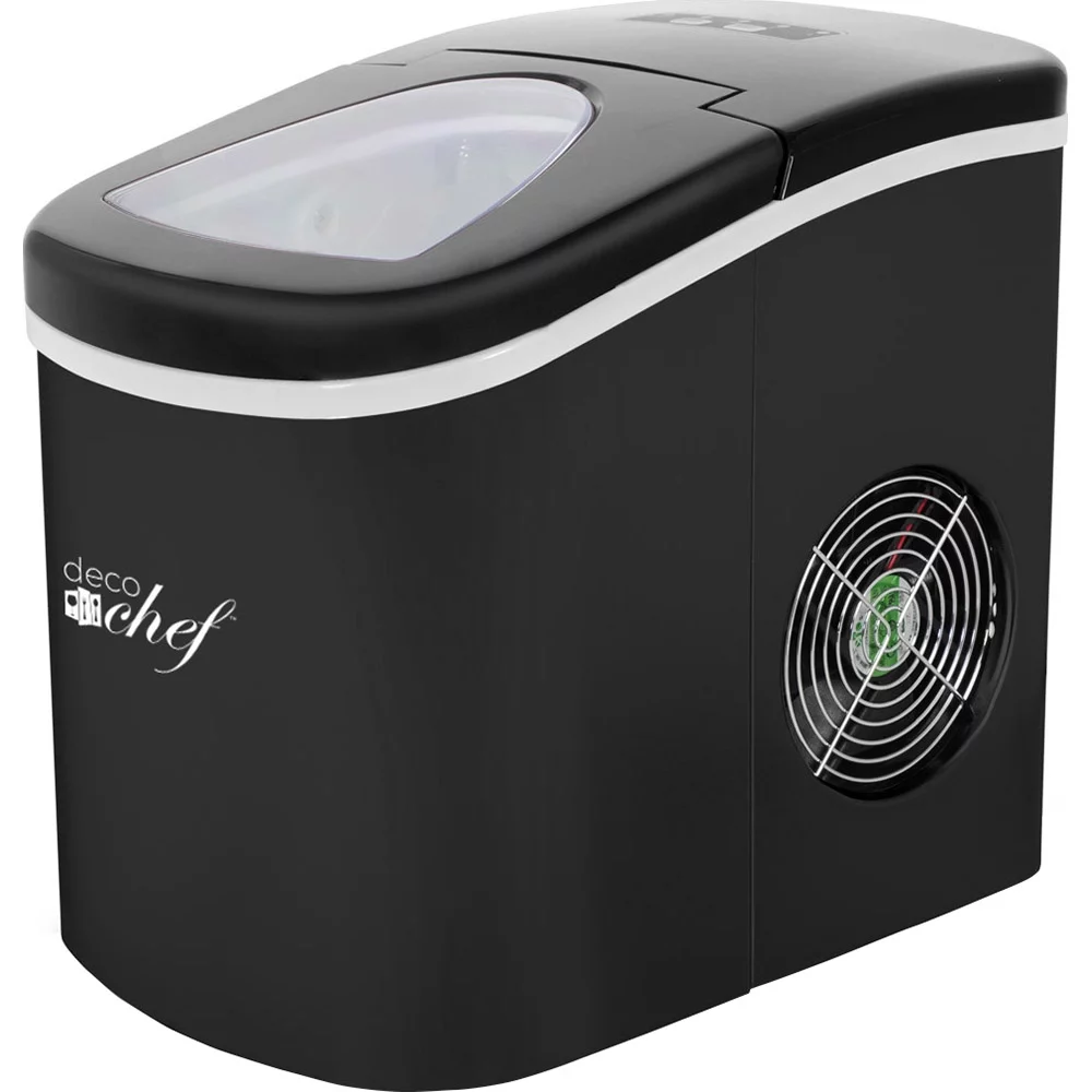 Deco Rapid Portable Automatic Electric Countertop Ice Maker - 6 Great Colors Compact Top Load 26 Lbs. Per Day Great for Party Hosting Never Run Out of Ice Again, Self Cleaning (Black) - (Open Box)