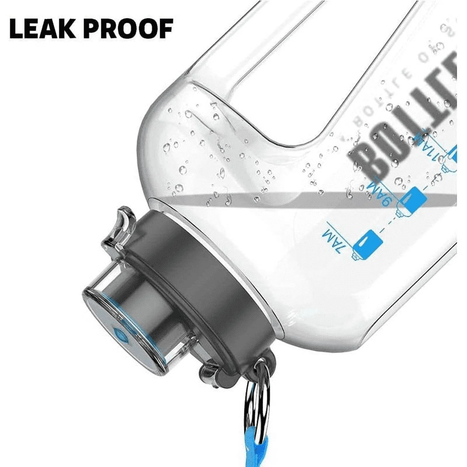 Louis Donné Large Water Bottle, 52 oz Water Bottle with Motivational Time Marker, For Bottled Joy Sports Jug, Leakproof BPA Free Sports Water Bottle, Mother's Day Gift - Clear