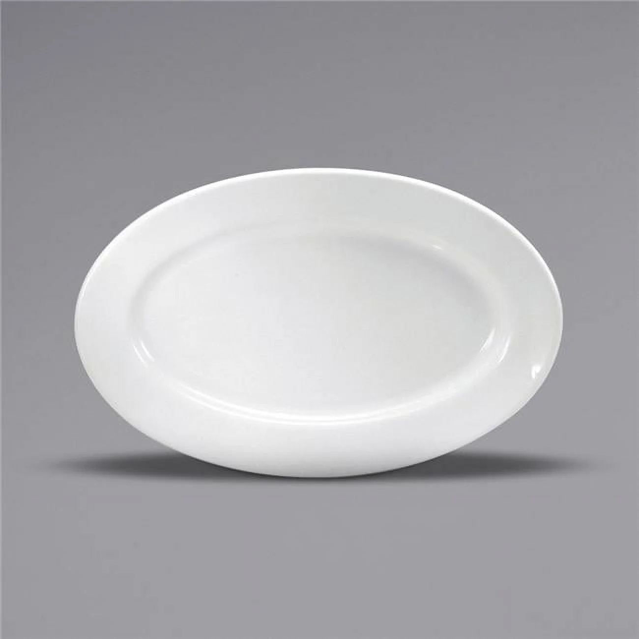 Buffalo F9010000391 15.5 x 11 in. Cream White Ware Wide Rim Rolled Edge Porcelain Platter