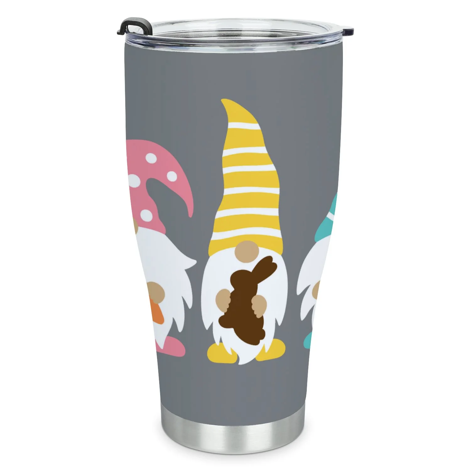 Hidove Stainless Steel Tumbler, Easter Gnomes Holding Easter Egg 30oz Leak Proof & Stainless Steel Bottle for Hot & Cold Drinks - Coffee Travel Mug, Water Metal Canteen, Thermal Cup