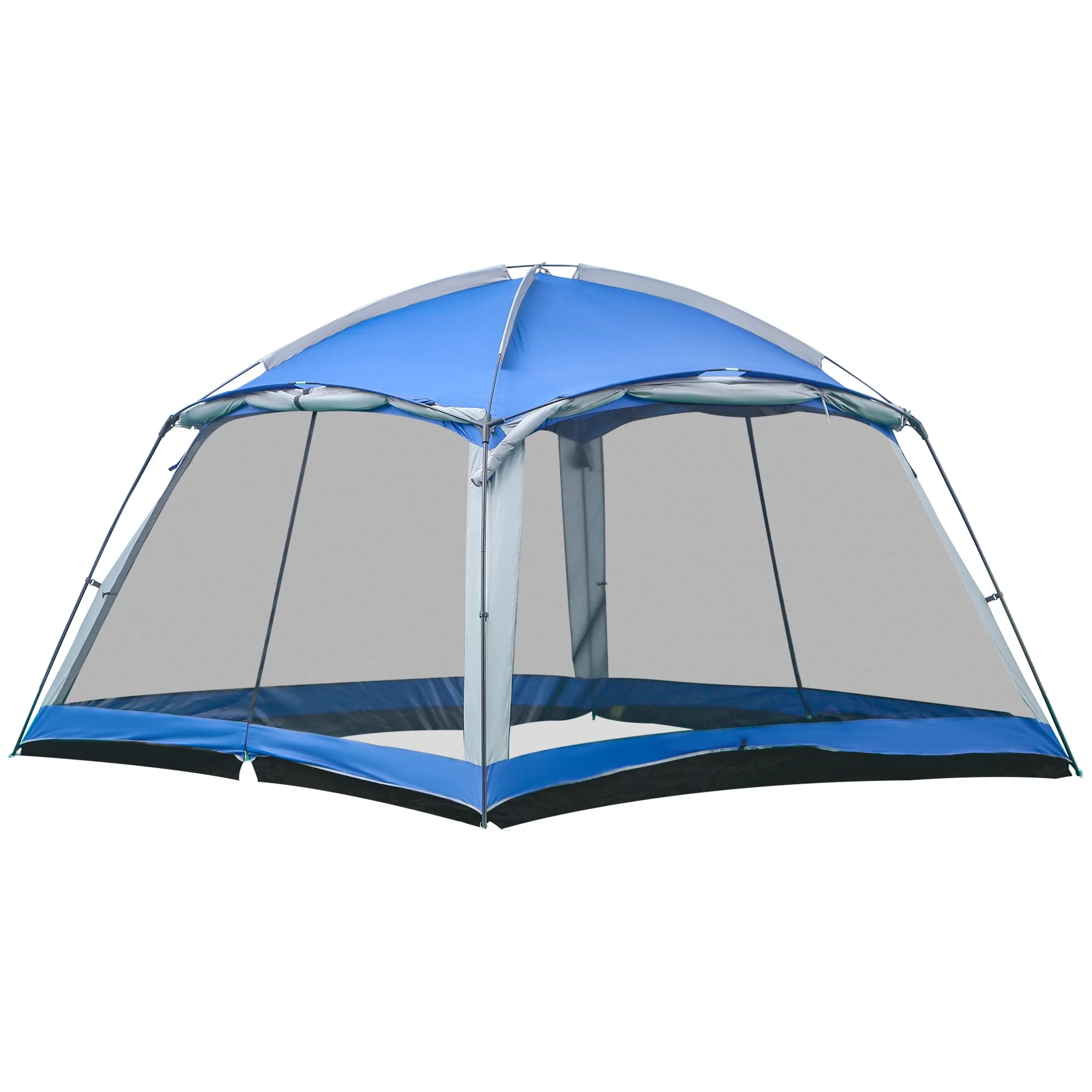 Outsunny 12' x 12' Screen House Room, 8 Person Camping Tent w/ Carry Bag and 4 Mesh Walls for Hiking, Backpacking, and Traveling, Easy Set Up, Royal Blue