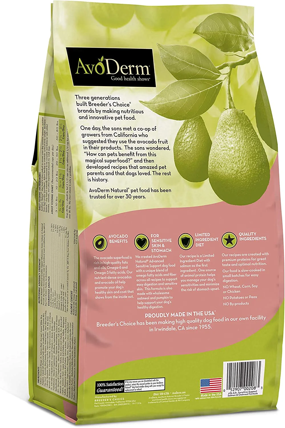 Avoderm AvoDerm Natural Advanced Sensitive Support Salmon & Oatmeal Formula, 1 Each/4 lb