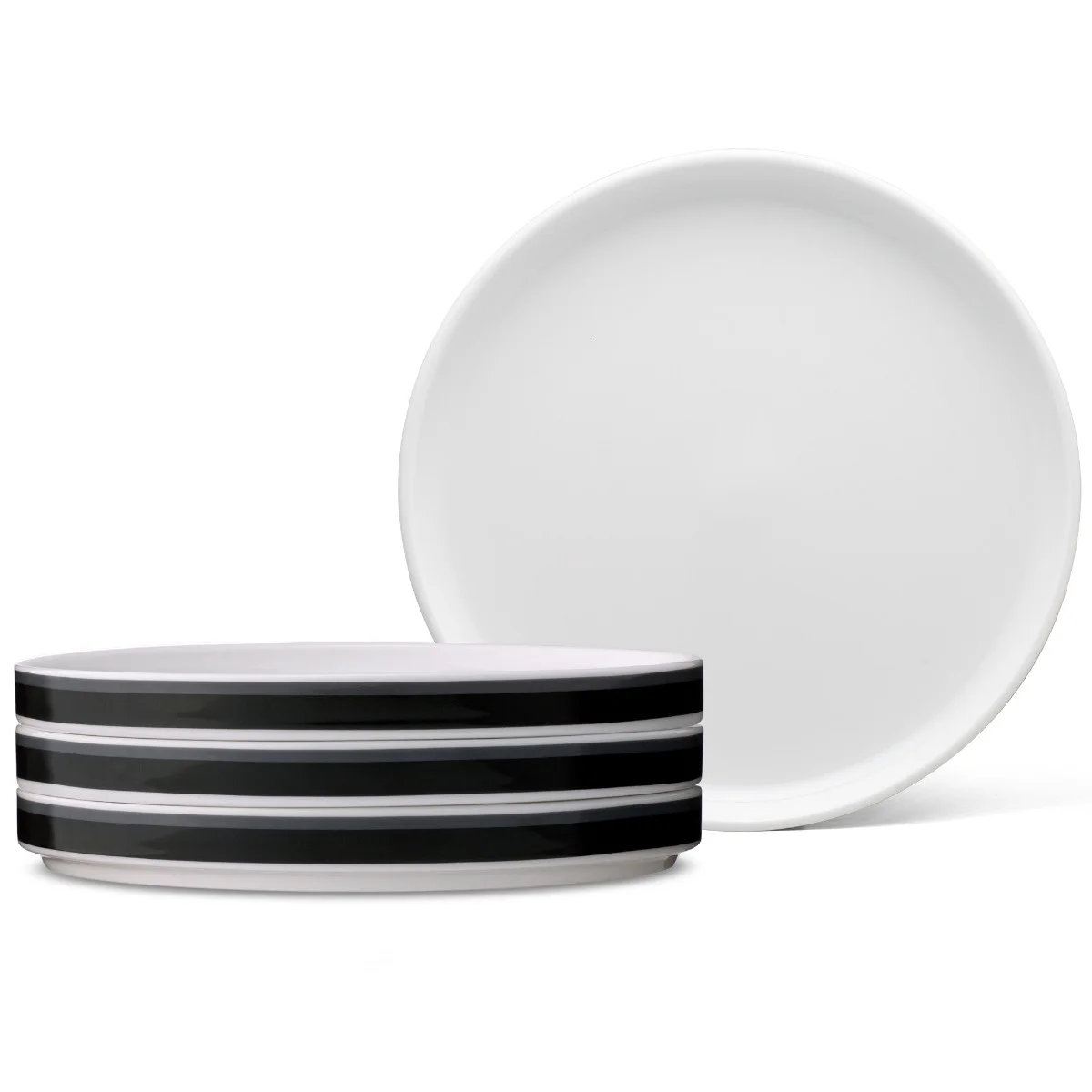 Noritake ColorStax Stripe Black Set of 4 Stax Salad Plates