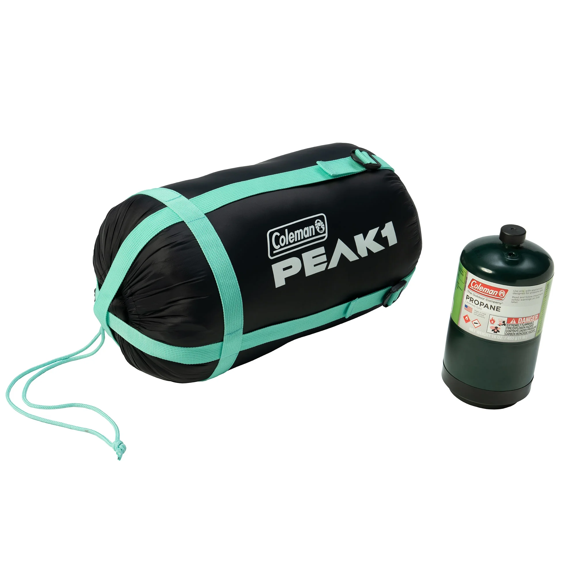 Coleman PEAK1 20 Degrees Fahrenheit 1 Person Mummy Sleeping Bag, Black