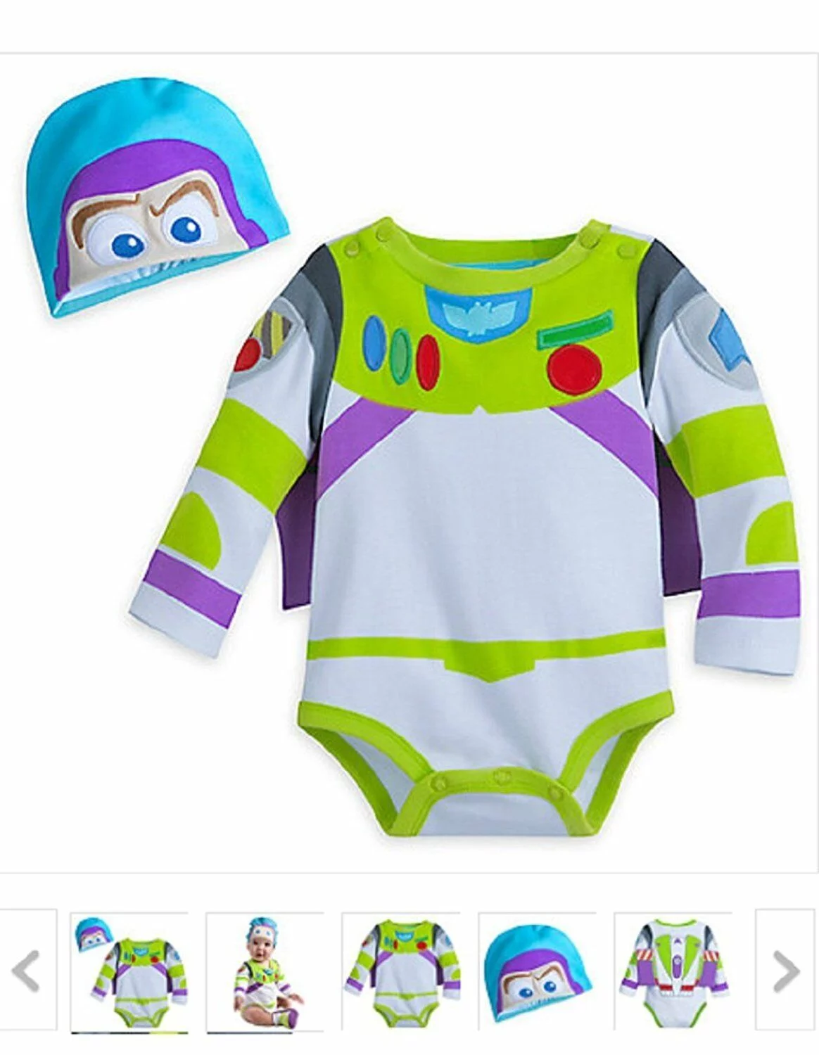 Disney Store Toy Story Buzz Lightyear Baby Boy Bodysuit Size 18/24 Month