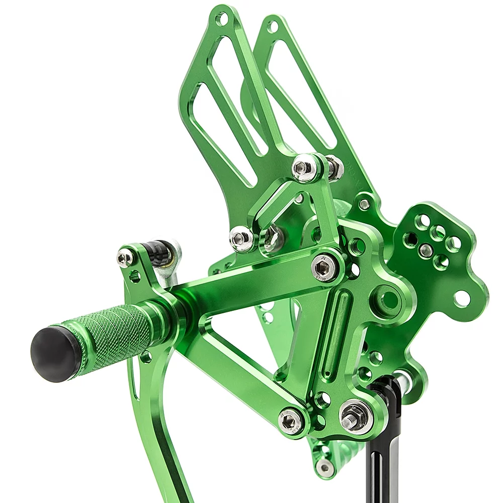 FXCNC CNC Billet Motorcycle Adjustable Rearsets Foot Pegs Rear Set Footrests Compatible with Ninja ZX6R ZX-6R ZX636 1999-2002, Ninja ZX9R 1999-2003, ZZR600 2005-2008