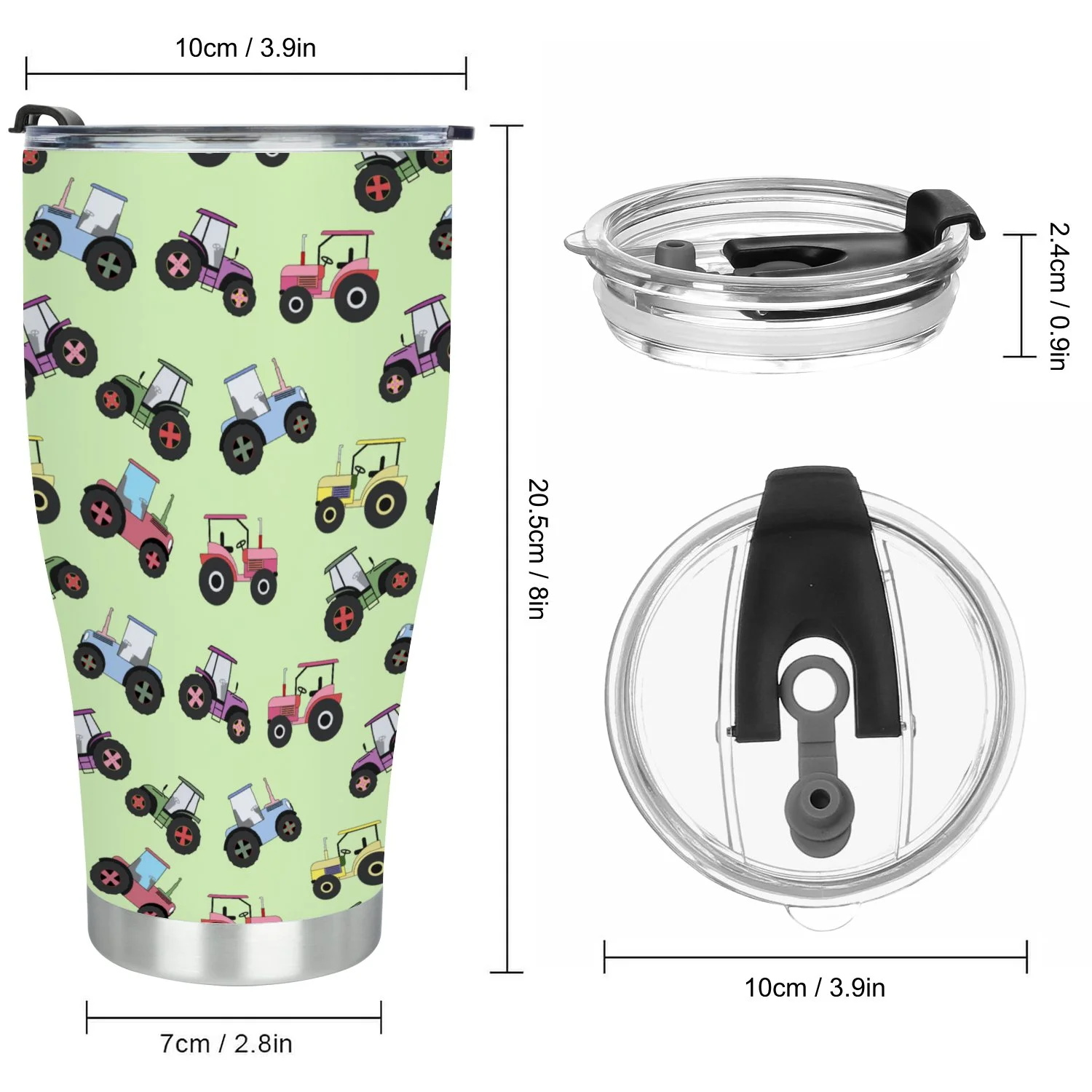 Hidove Stainless Steel Tumbler, Various Tractors 30oz Leak Proof & Stainless Steel Bottle for Hot & Cold Drinks - Coffee Travel Mug, Water Metal Canteen, Thermal Cup