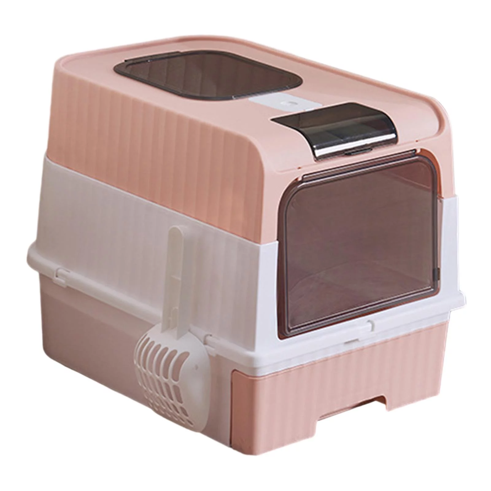 Hooded Cat Litter Boxes Durable Pet Supplies Removable Privacy Pet Litter Boxes Pink