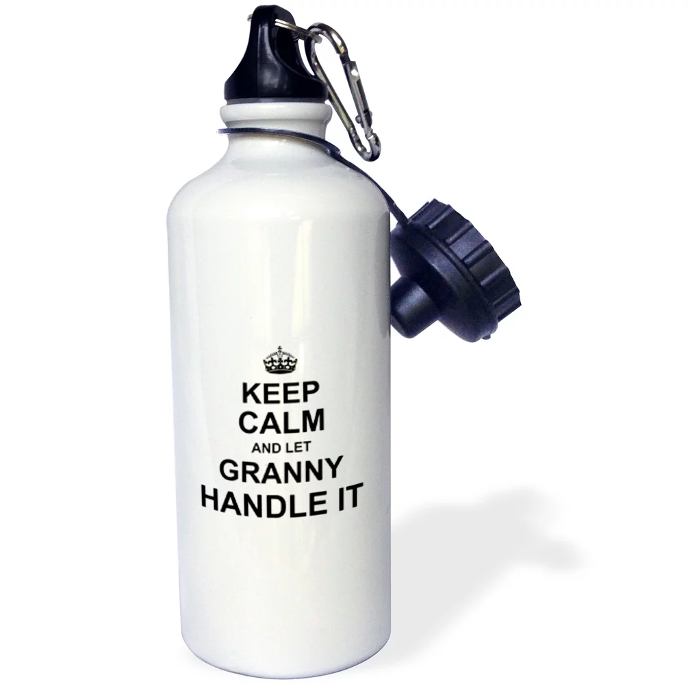 3dRose Keep Calm and let Granny Handle it fun funny grandma grandmother gift - Water Bottle, 21-ounce