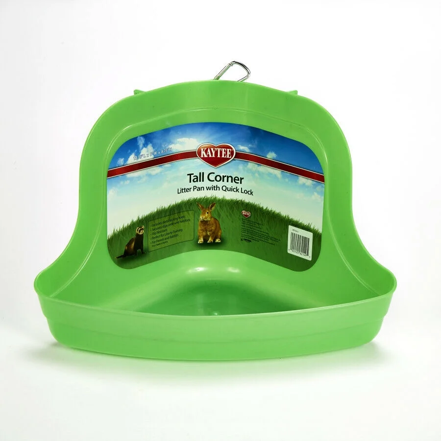 Kaytee Tall Corner Litter Pan with Quick Lock Assorted