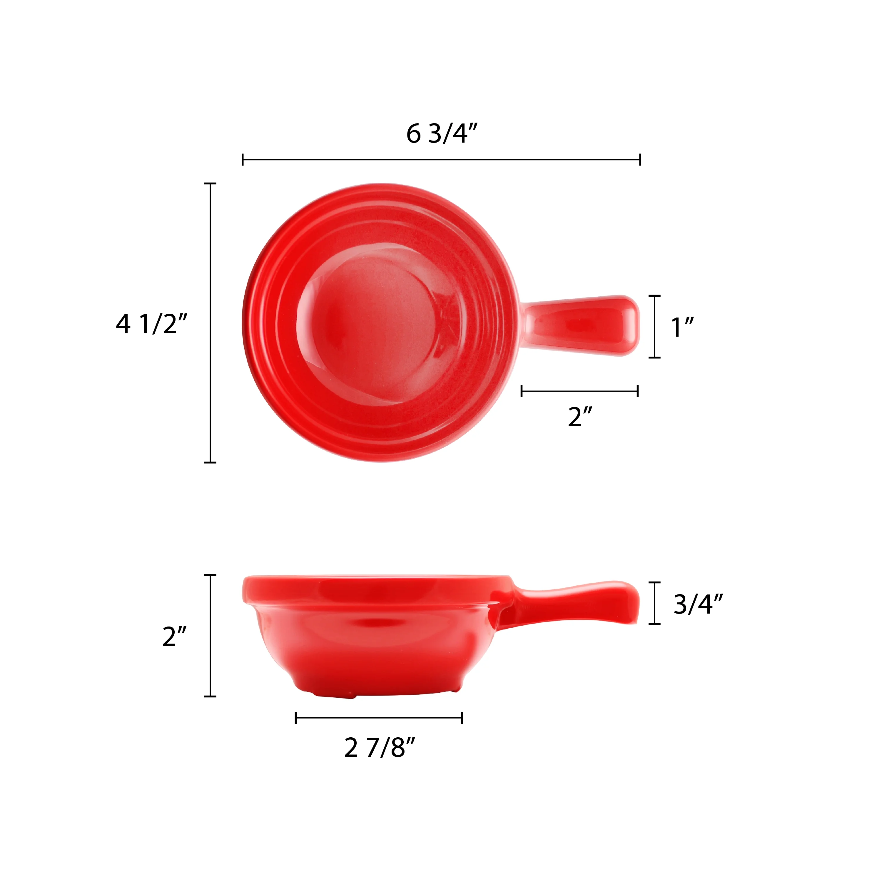 Excellante Color Pure Red Melamine Dinnerware Collection 10 oz., 4-1/4