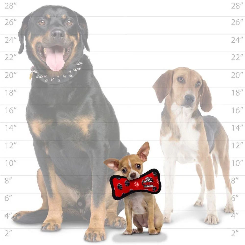 Tuffy Jr Bone Red Paw, 2-Pack Durable Dog Toys