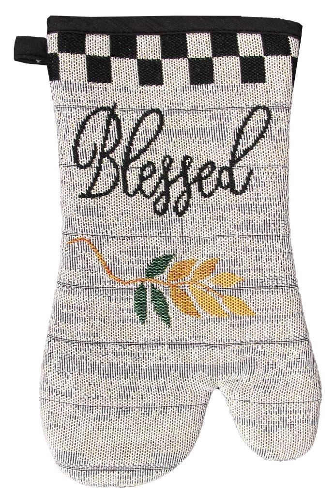 Blessed Buffalo Plaid Kitchen Towels Set With  Placemats Oven Mitt Pot Holder White Black Dish Towels Blessed Kitchen Gift Set 8 Pieces