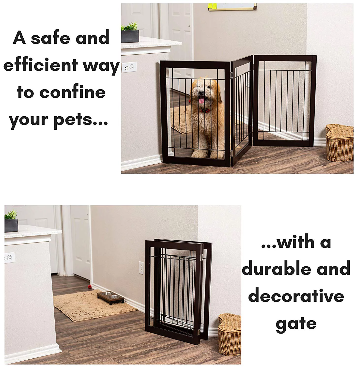 Internet's Best Traditional Wire Dog Gate - 3 Panel - 30