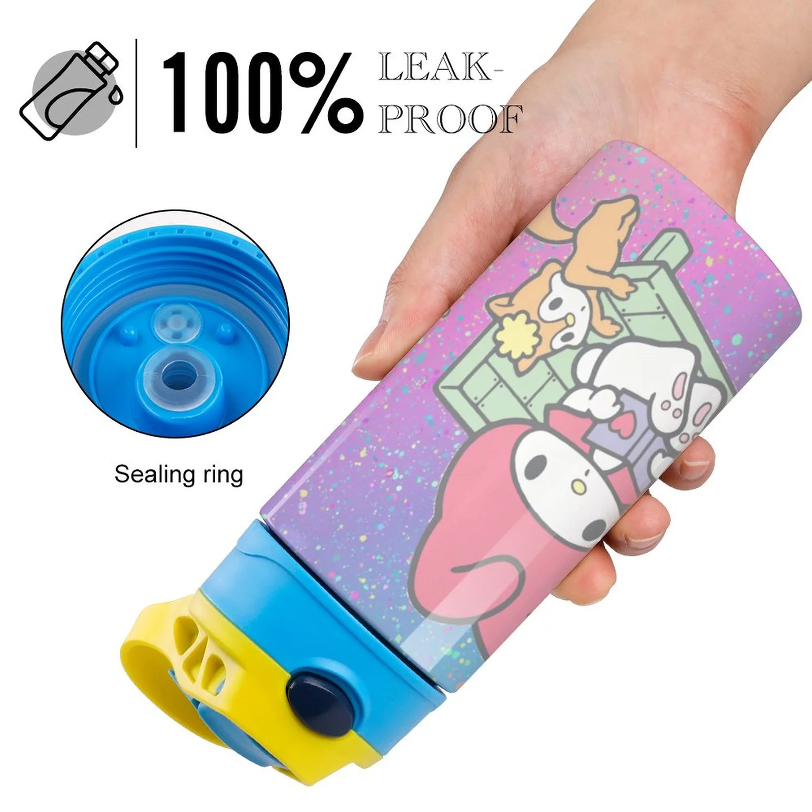 Mouse My Melody Children's Water Bottle Vacuum Insulated Stainless Steel Cup With Straw Toddler Thermoses