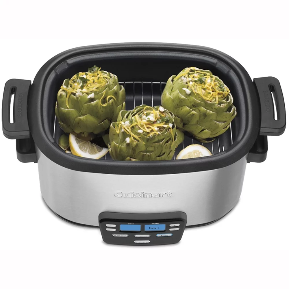 Cuisinart MSC-600 6 Quart 3-In-1 Cook Central Multicooker Slow Cooker Steamer Bundle with 1 YR CPS Enhanced Protection Pack