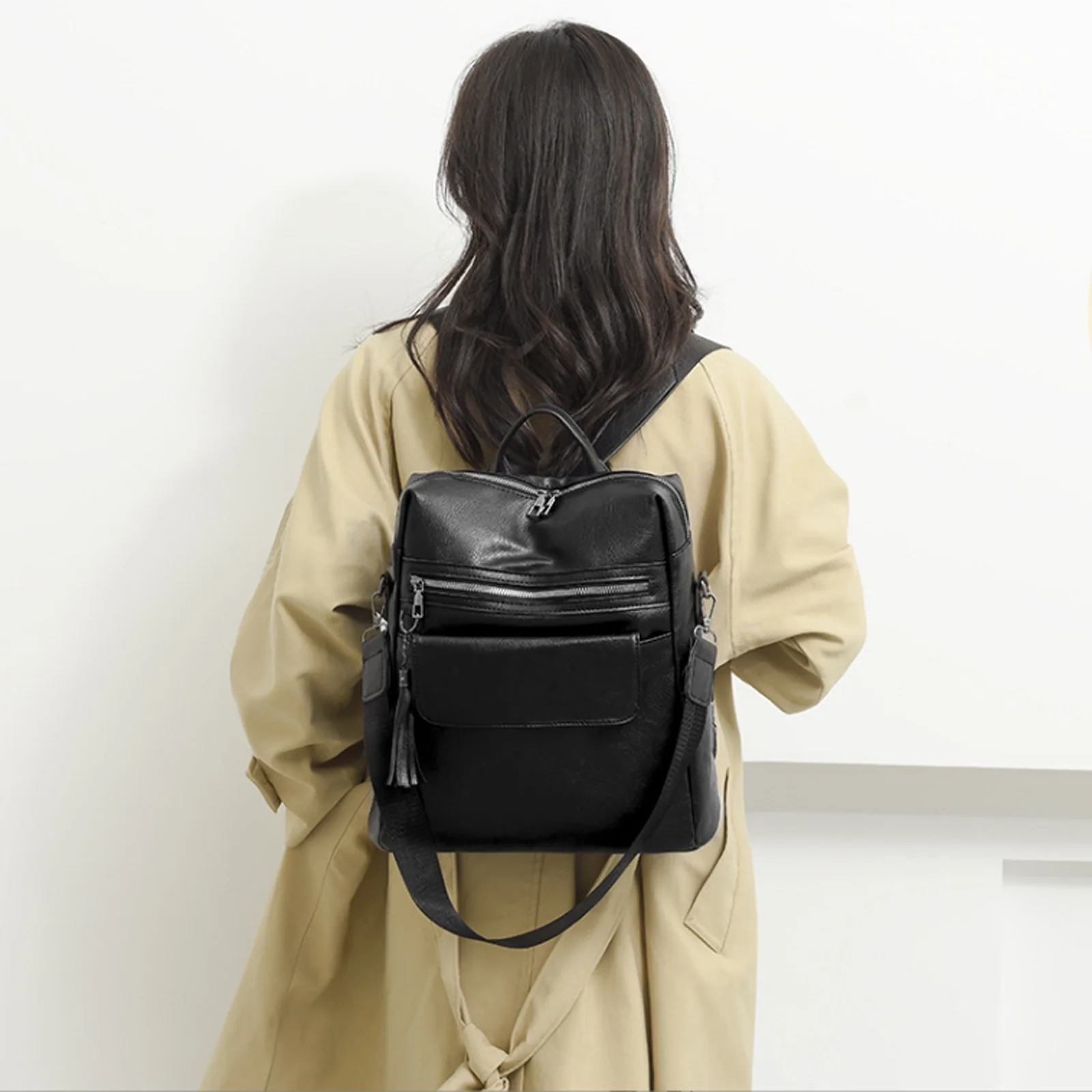 Gomayee Leather Backpack Purse for Women Designer Ladies Large Travel Convertible Shoulder Bag