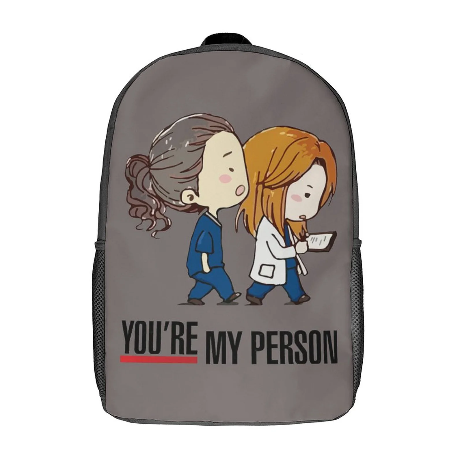Cartoon Grey's Anatomy Backpacks Basic Shoulder Daypack Bookbag Satchel Knapsack Rucksack For School Office Travel