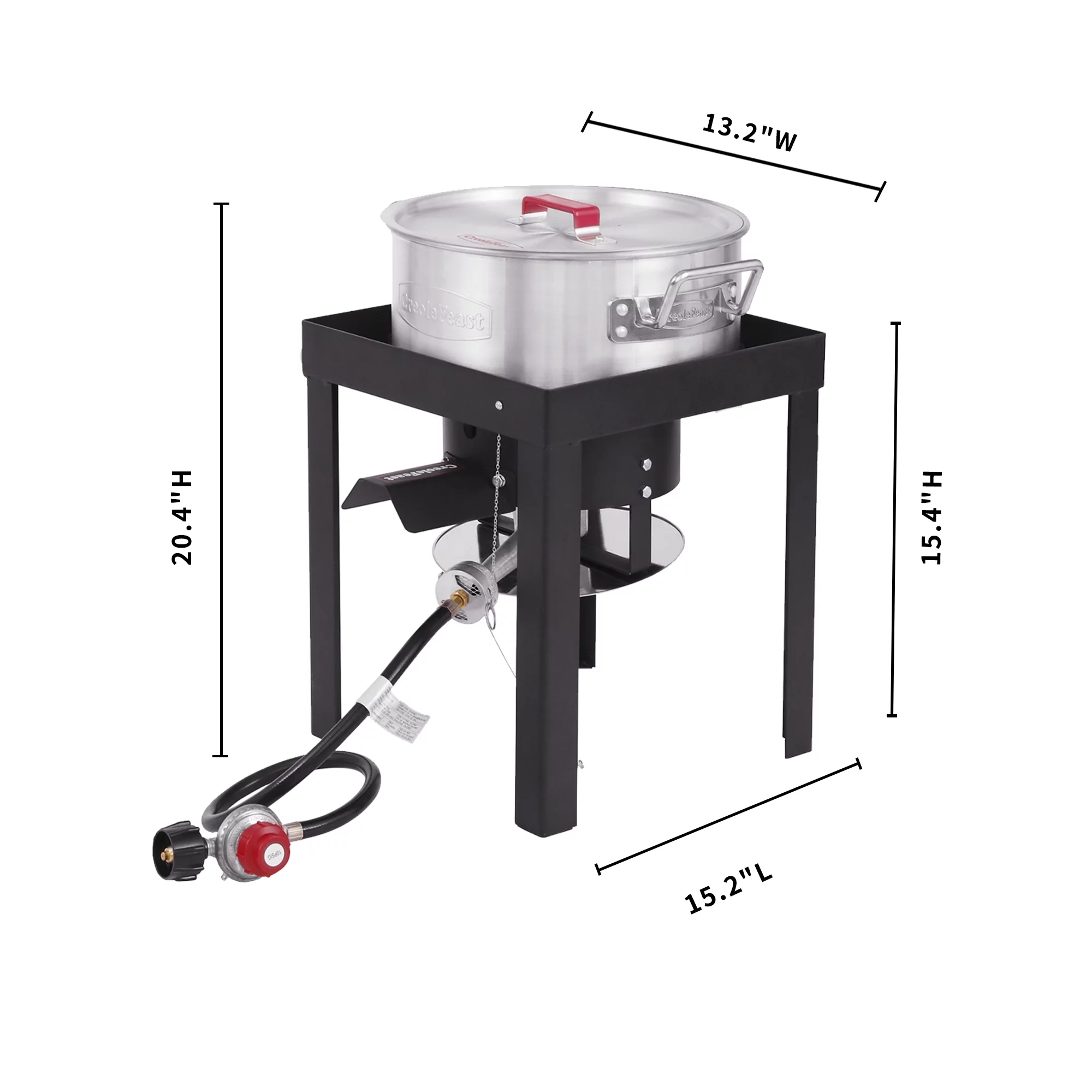 Creole Feast, TFS3010, Premium Aluminum 30 Qt. Turkey and 10 Qt. Fish Fryer Boiler Steamer Set, 50,000 BTU Burner, Ideal for Outdoor Cooking