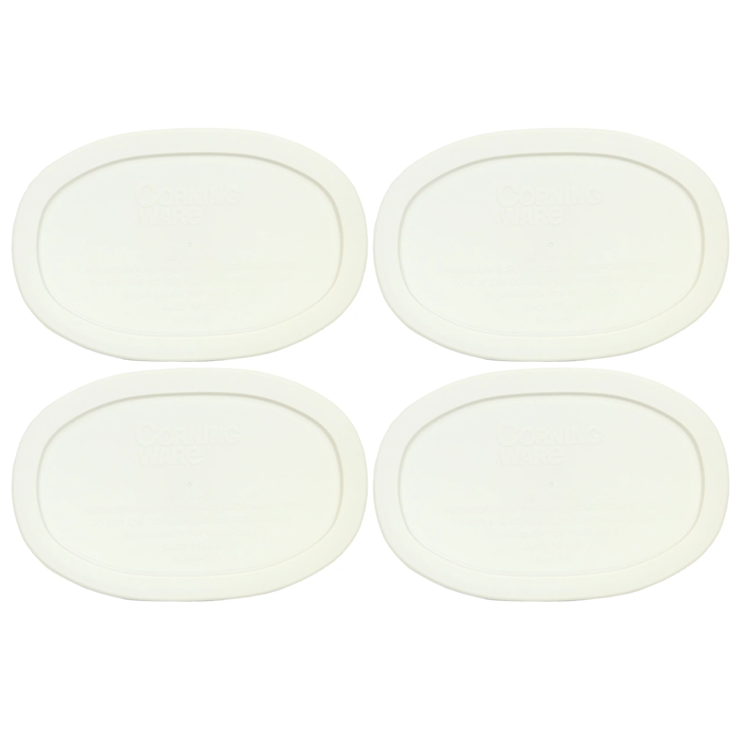Corningware Replacement Lid F-15-PC 15oz French White Plastic Oblong Lid Cover (4-Pack)