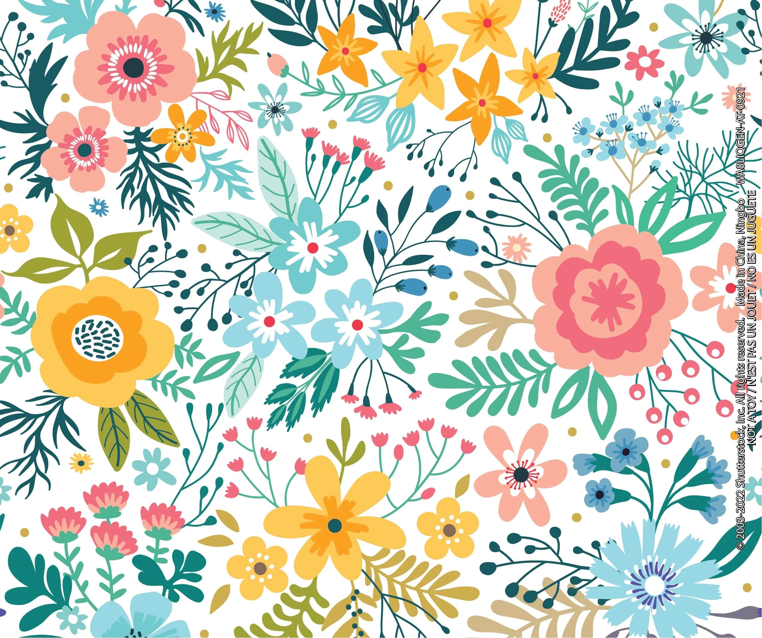 Transparent Floral Print 24 Ounce BPA-Free UV Plastic Water Bottle