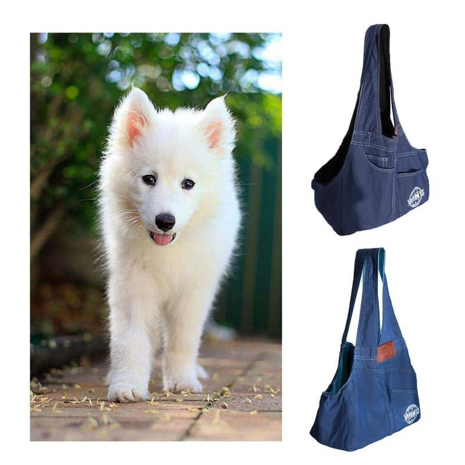 Dog Single Shoulder Carry Bag Travel Bag for Dark blue