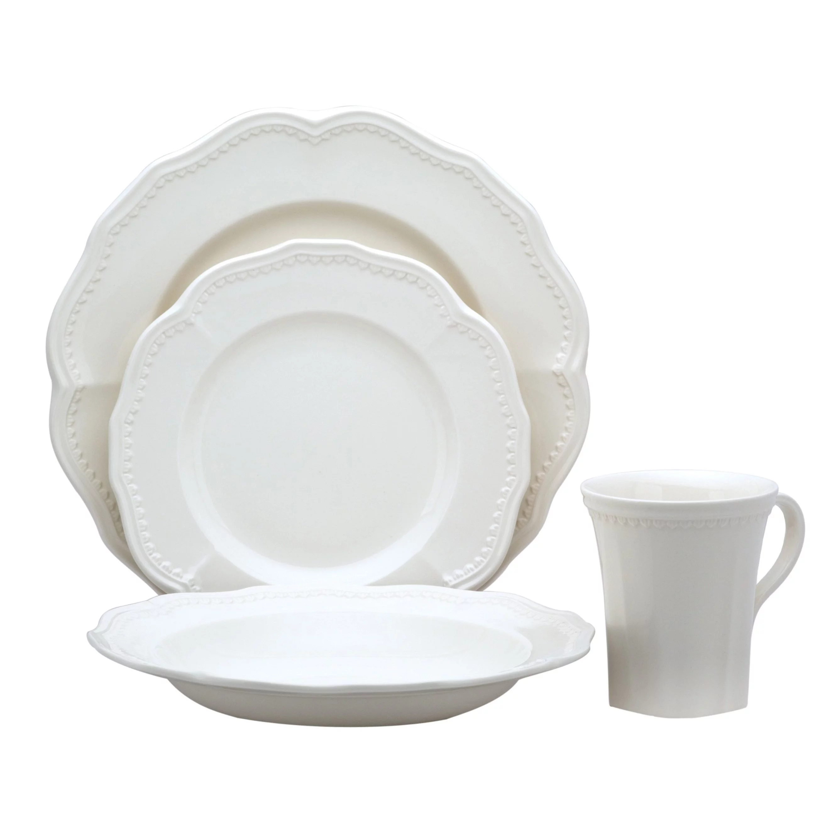 Red Vanilla FN900-016 Classic White Dinner Set, 16 Piece