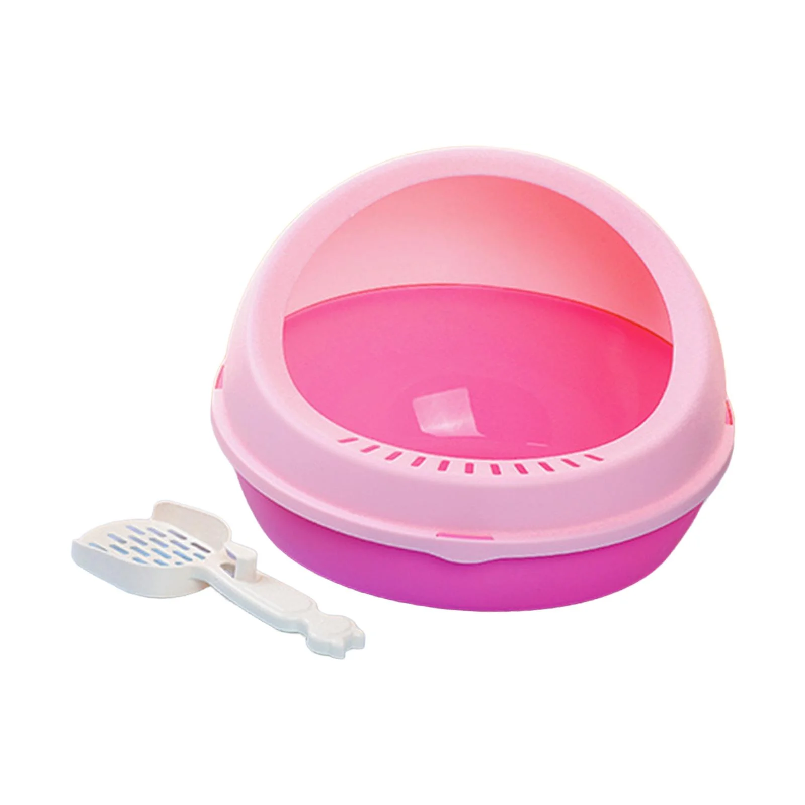 TOOYFUL Pet Cat Litter Boxes Enclosed Cats Litter Pan Easily Access Sturdy Cat Toilet Kitty Litter Tray for Pet Gifts Small & Medium Cat Pink