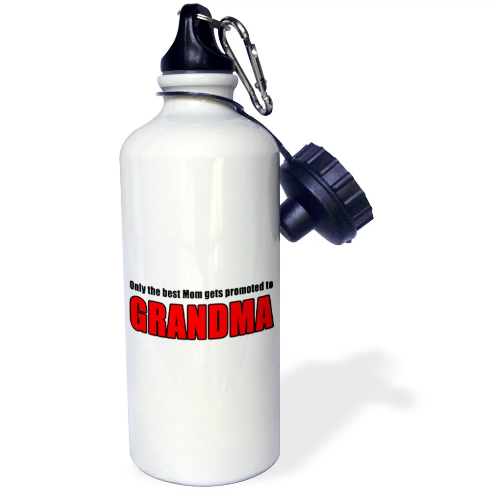 Only The Best Mom Gets Promoted To Grandma Red 21 oz Sports Water Bottle wb-221759-1