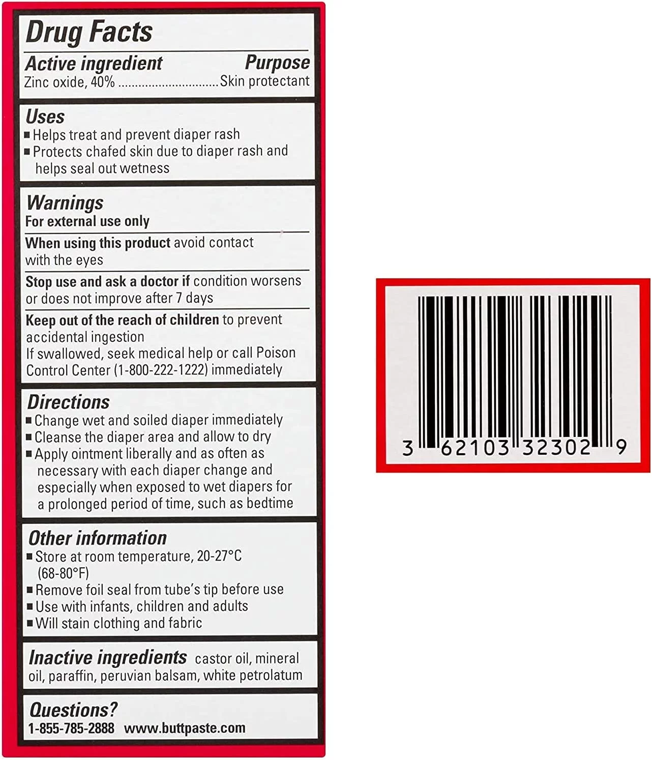 Boudreaux's Maximum Strength Butt Paste diaper rash ointment 2 oz (Pack of 3)