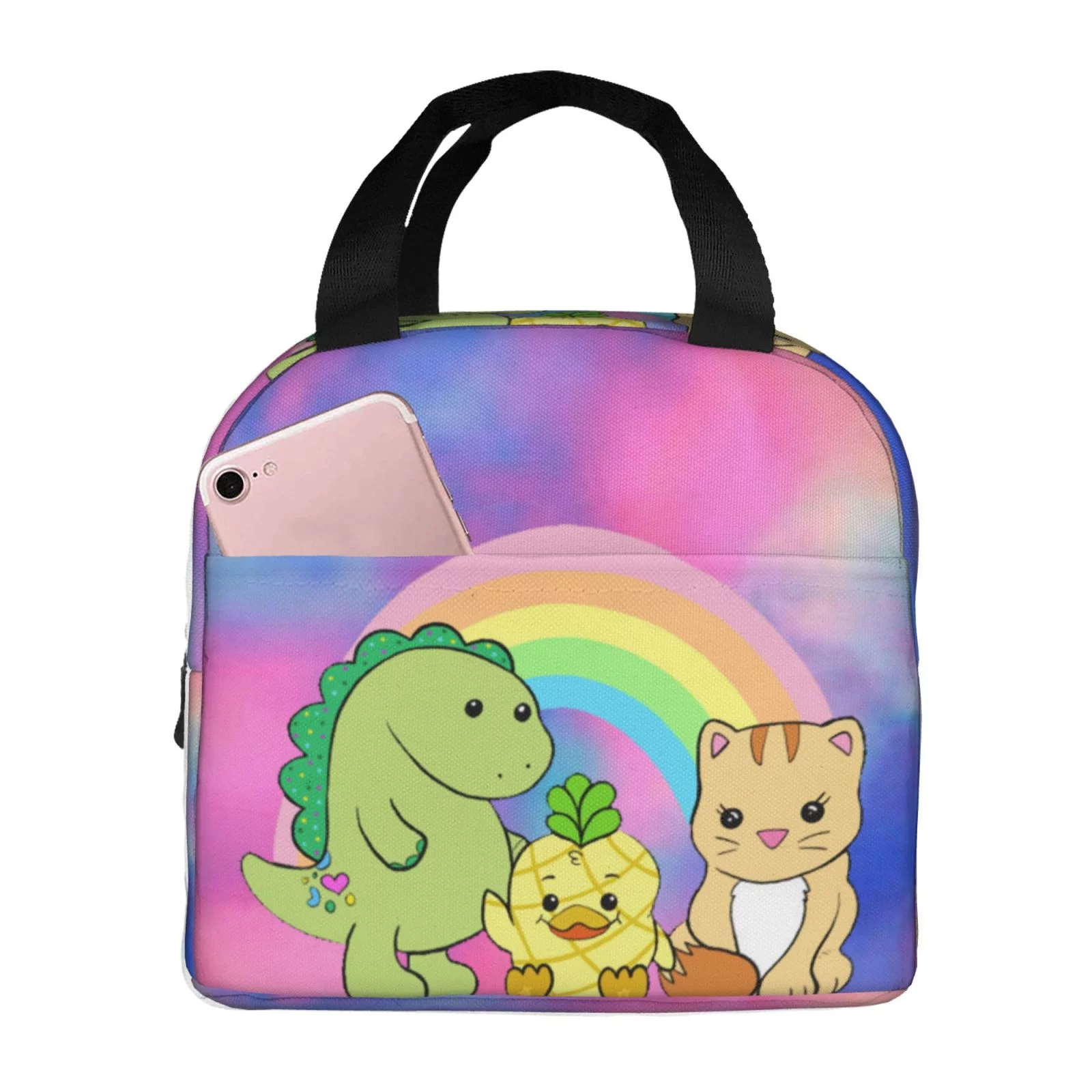 Cartoon Moriah Dinosaur Insulated Lunch Bag Boys Girls Portable Lunch Box Lightweight Thermal Cooler Bento Bag For School Picnic Office