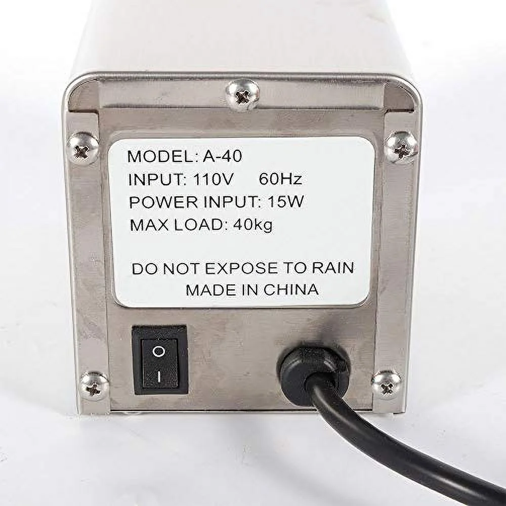 BoTaiDaHong BBQ Motor 110V Electric Charcoal BBQ Spit Rotisserie Roaster Motor Stainless Steel BBQ Spit Rotisserie Motor Pig Chicken Roaster MAX Load 40kg/90lbs Rated