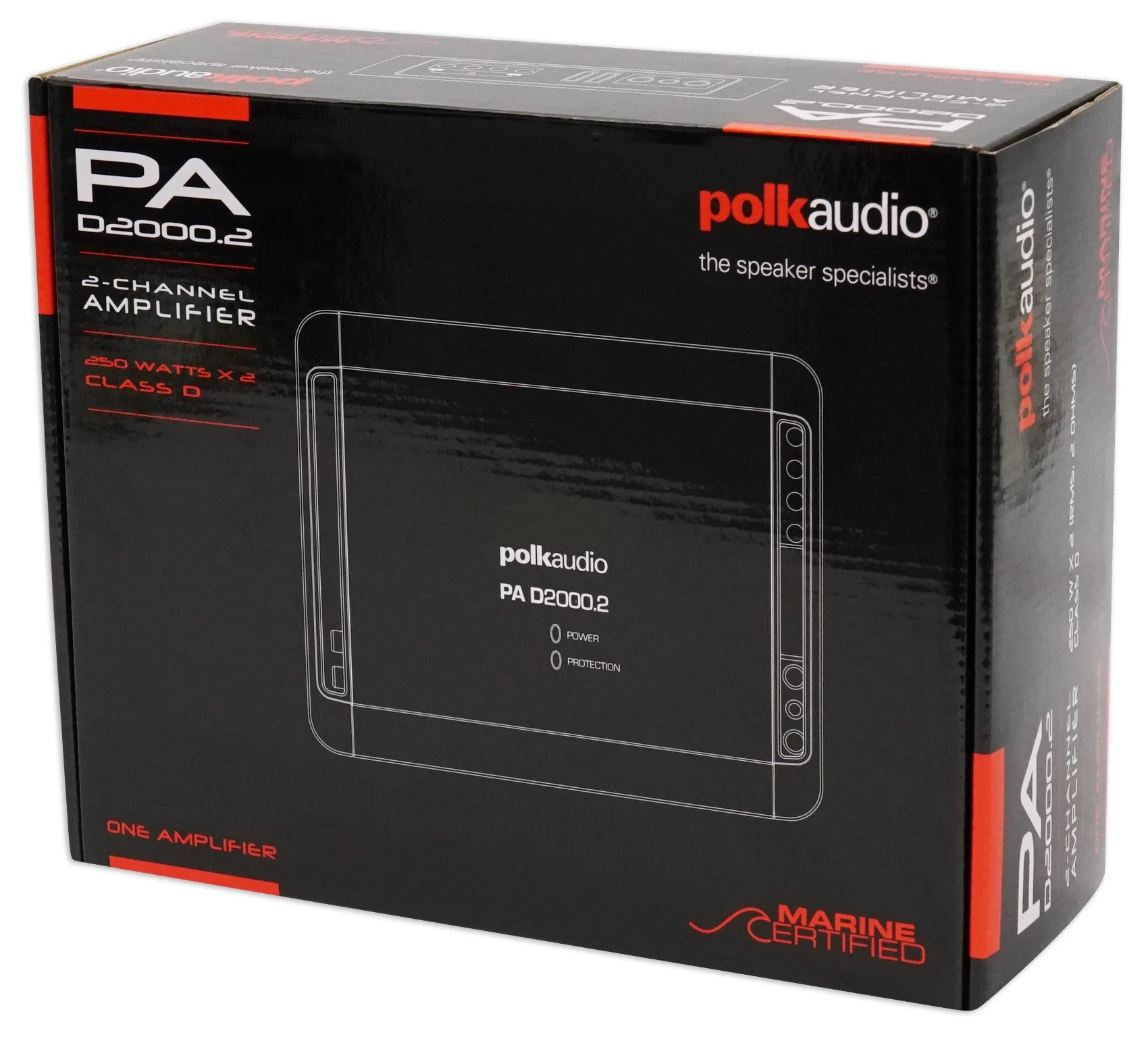 Polk Audio PAD2000.2 2-Channel 500w Amplifier+Wires+Bluetooth Speaker+Headphones
