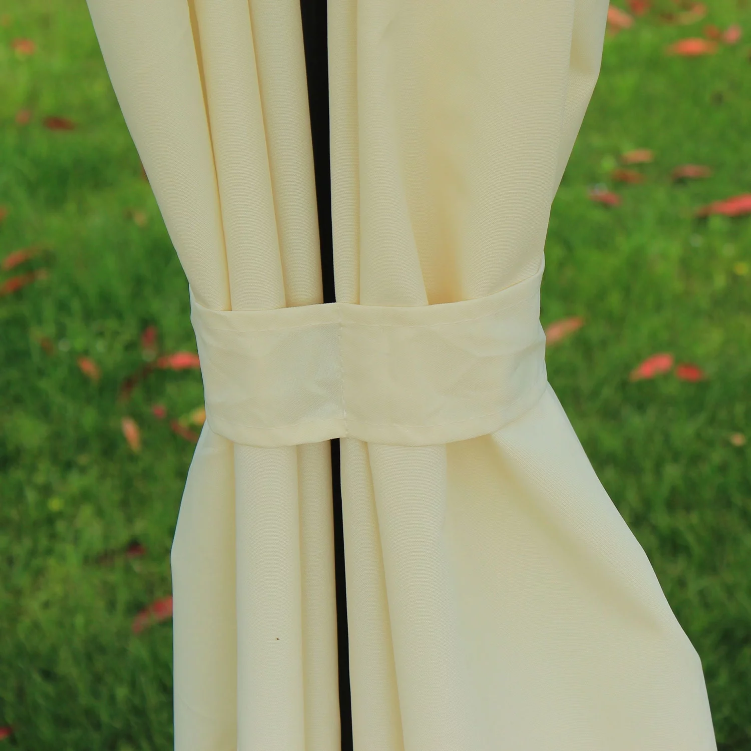 Large Outside Relaxing Cabana w/ Steel Frame & Removable Curtains, Cream White