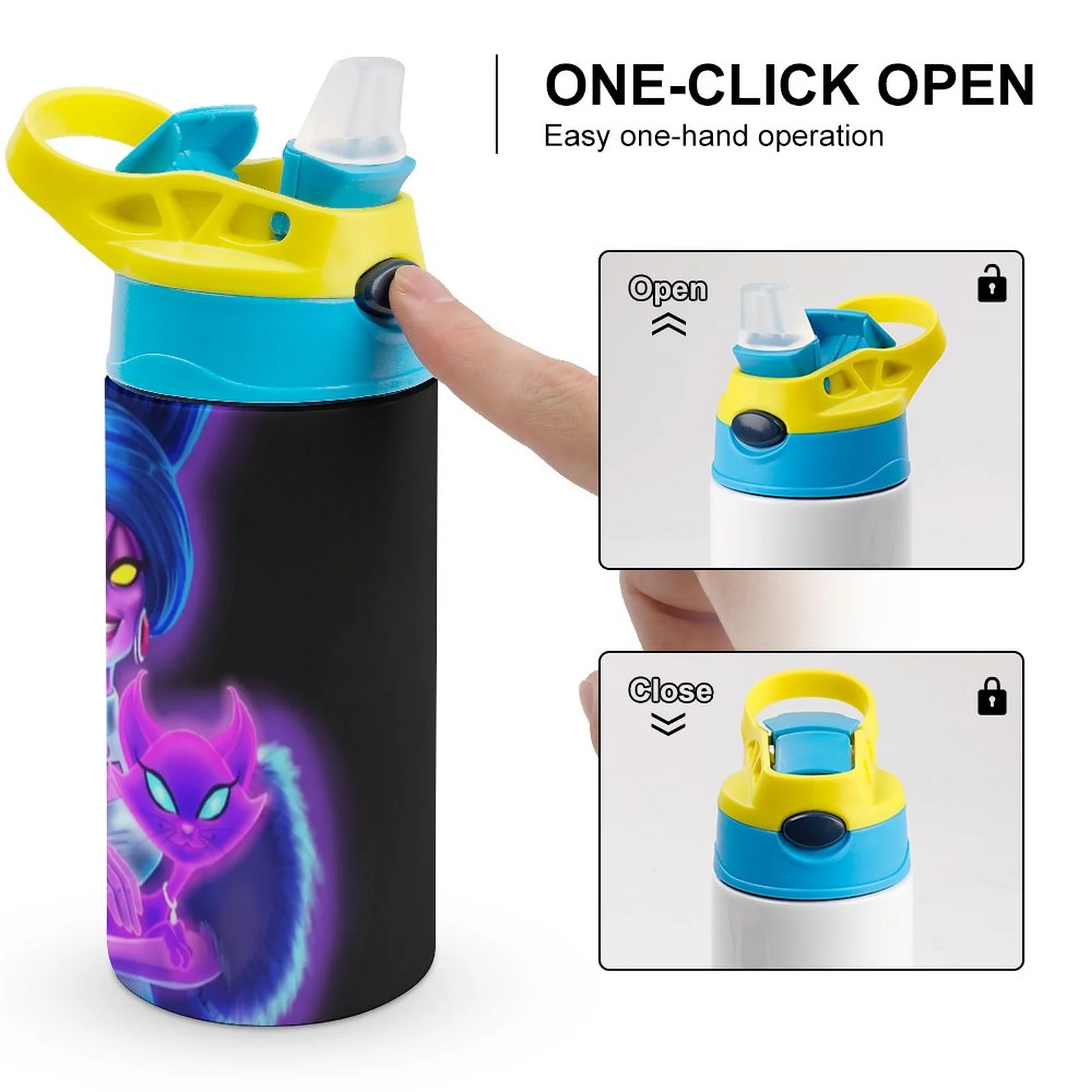 Luigi's Mansion 3 Game Kid's Insulated Water Bottle With Straw Vacuum Stainless Steel Cup Leak-Proof Children Toddler Thermoses