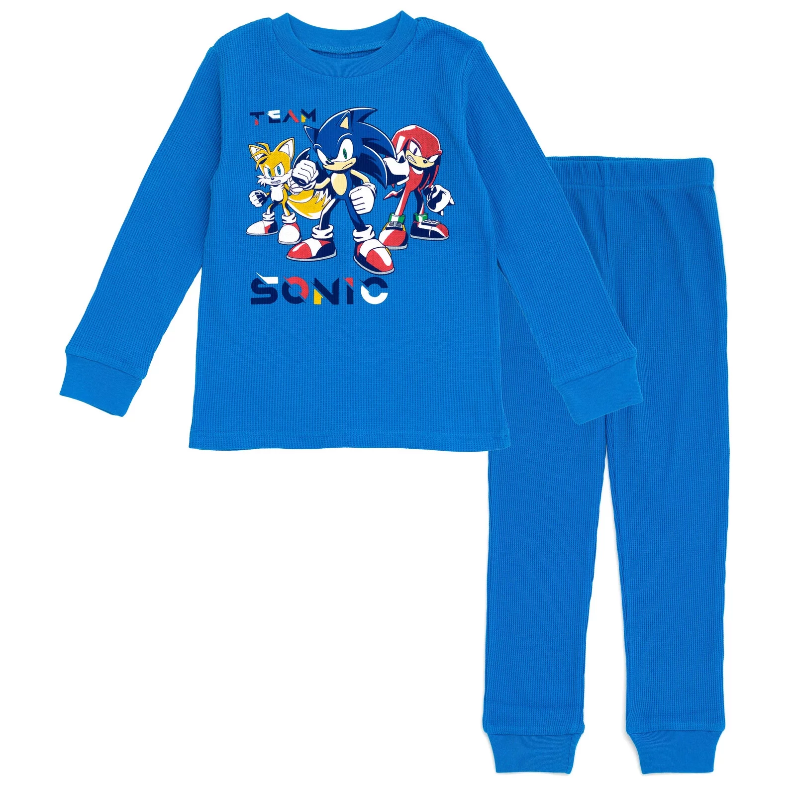 SEGA Sonic The Hedgehog Tails Knuckles Little Boys Thermal T-Shirt Pants Blue 4