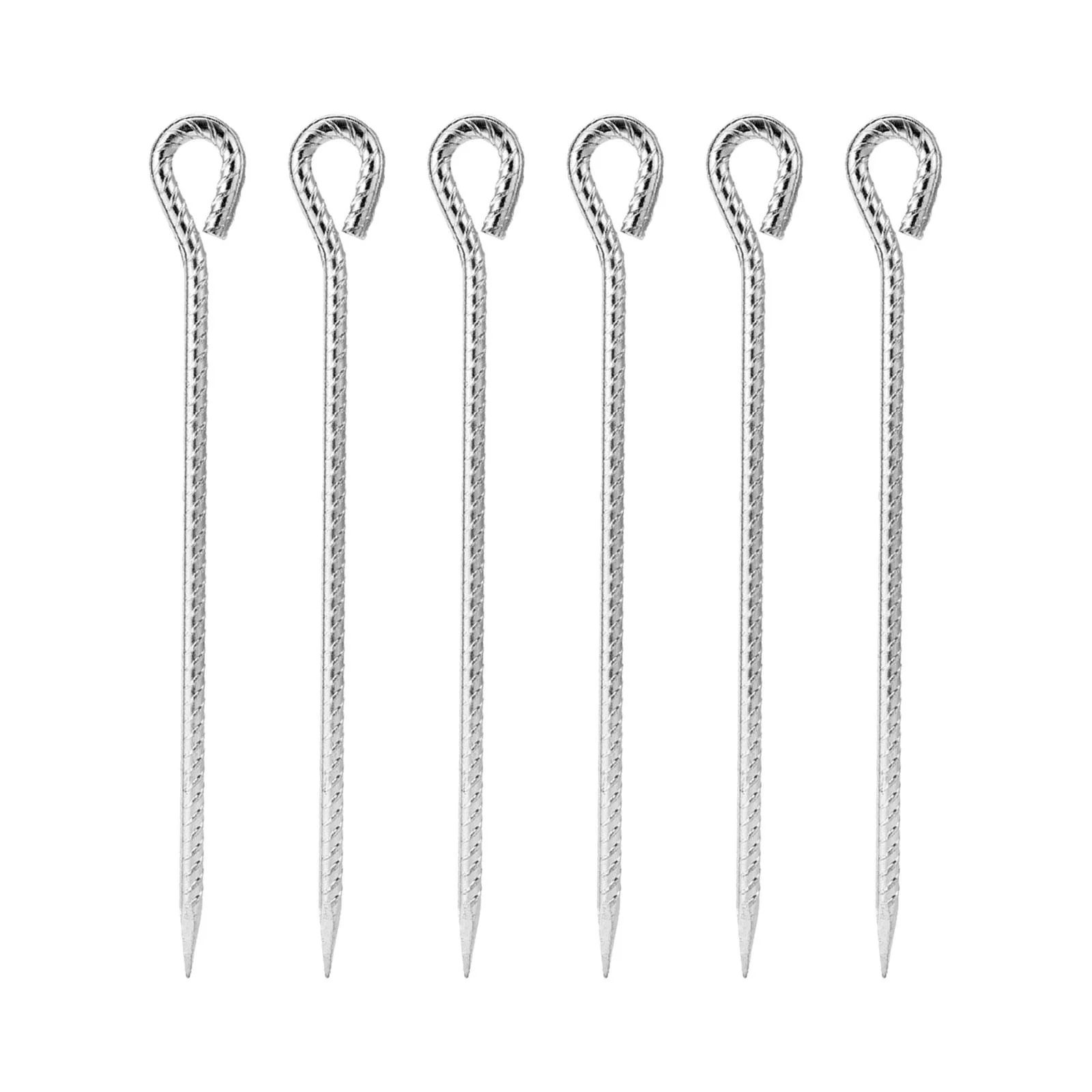 kesoto 6 Pieces Tent Stakes Pegs Tent Nails Reusable Beach Spikes Anchor Canopy Stakes with Hook for Backpacking Trip Lawn Tarpaulin 40CM