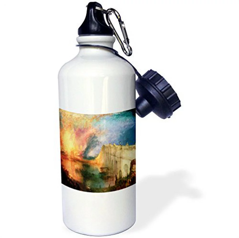 3dRose Picture Of Painting Burning of Lord n House Of Commons By Wiliam Turner, Sports Water Bottle, 21oz