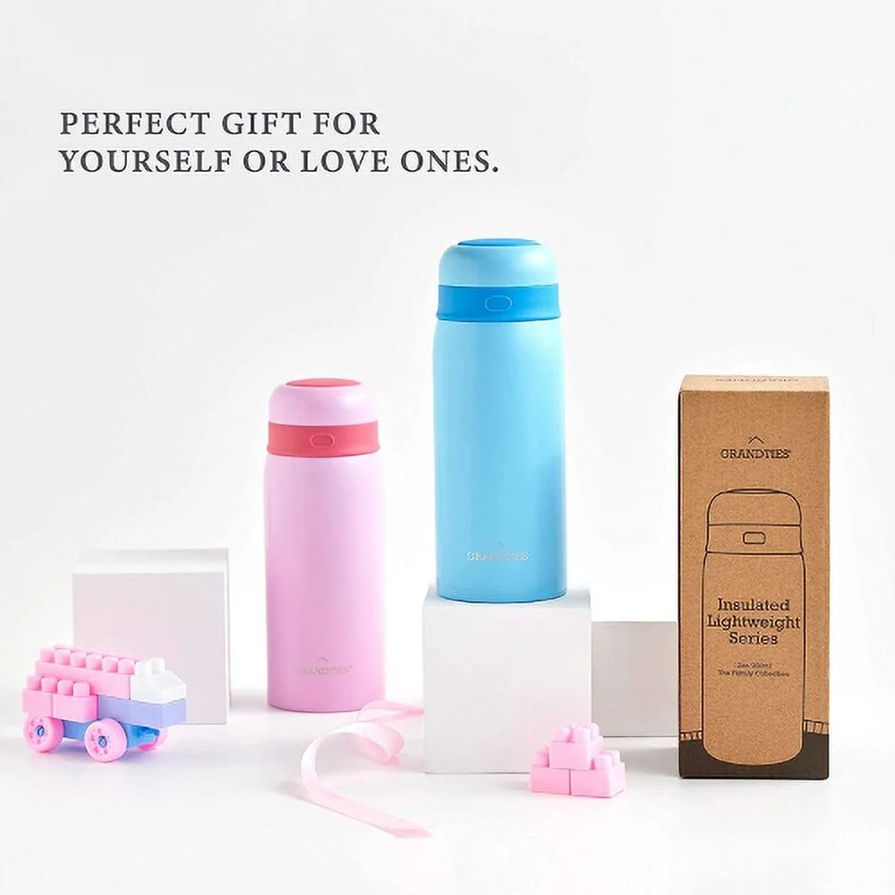 GrandTies Kids Insulated Water Bottle - Pink