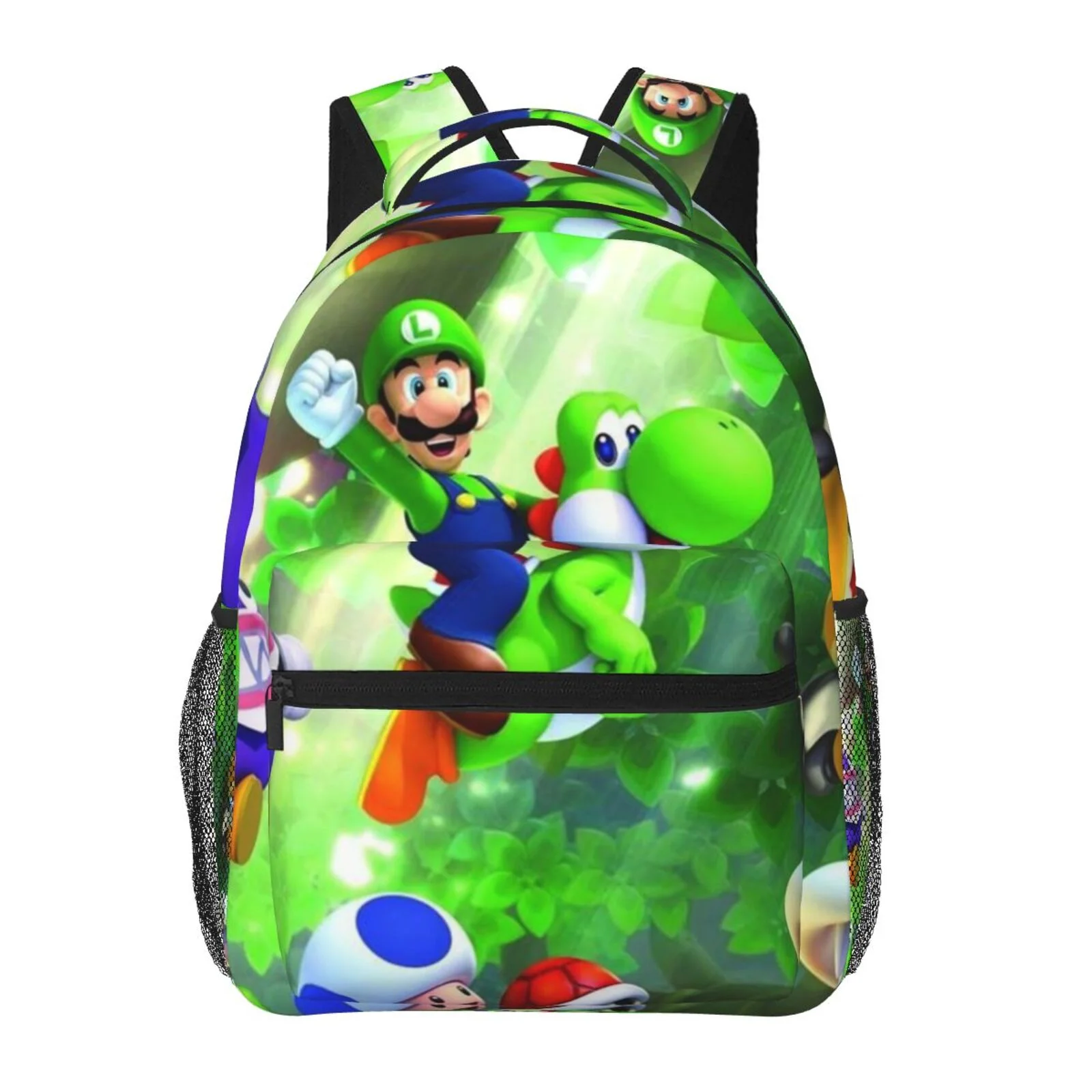 Luigi's Mansion Poster Adjustable Laptop Backpack School Student Book Bag Satchel Rucksack Shoulders Daypack For Adult And Kids