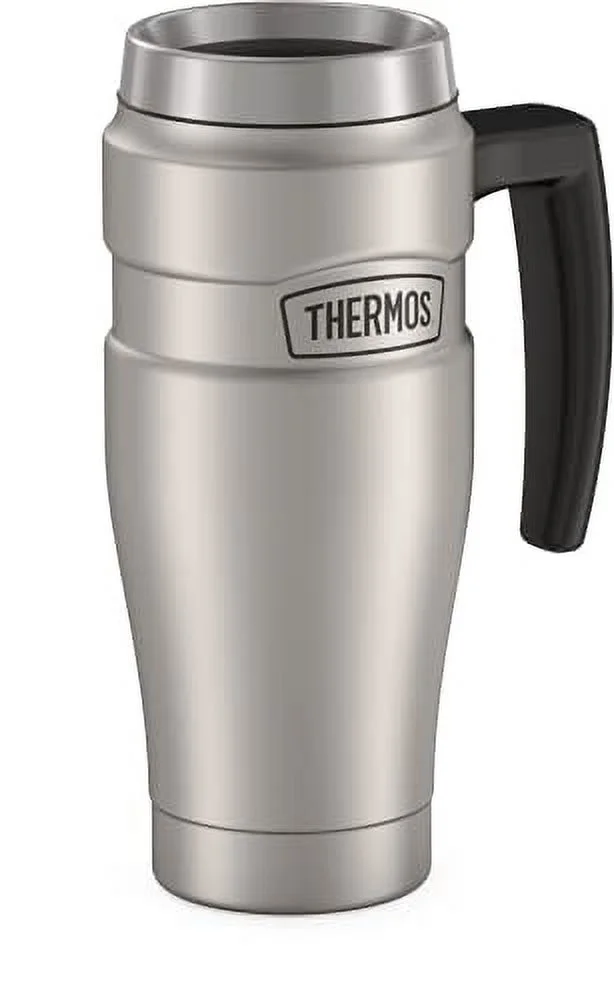 THERMOS Stainless King Vacuum-Insulated Travel Mug, 16 Ounce, Matte Steel