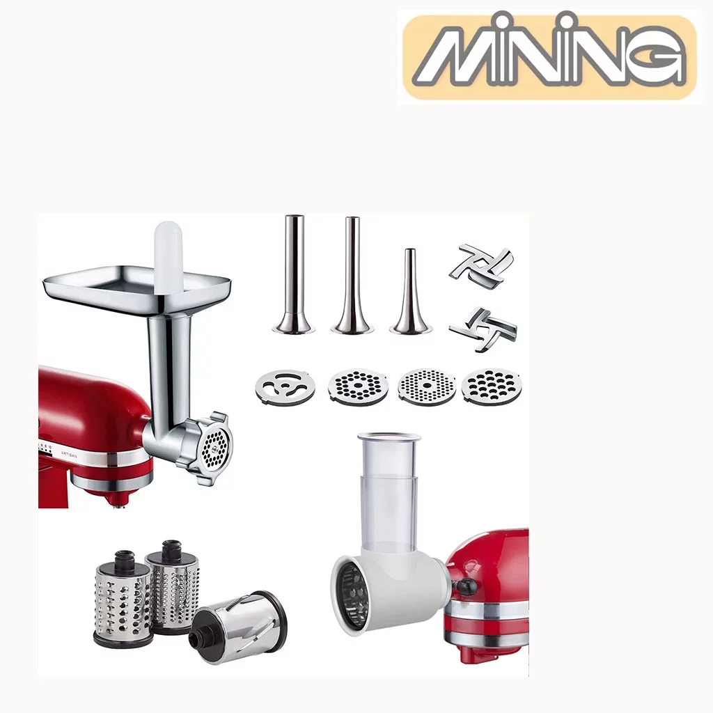 Meat Grinder & Slicer Shder Attachments for . Stand Mixer, Metal Meat Grinder with Sausage Stuffer Tubesand and Slicer shder Set, For . Mixer Accessories By