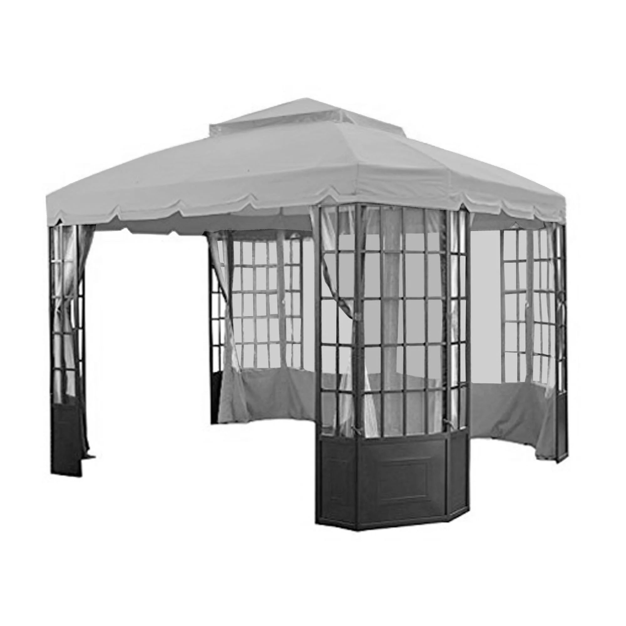 Garden Winds Replacement Canopy Top Cover for the Bay Window Gazebo - Slate Gray