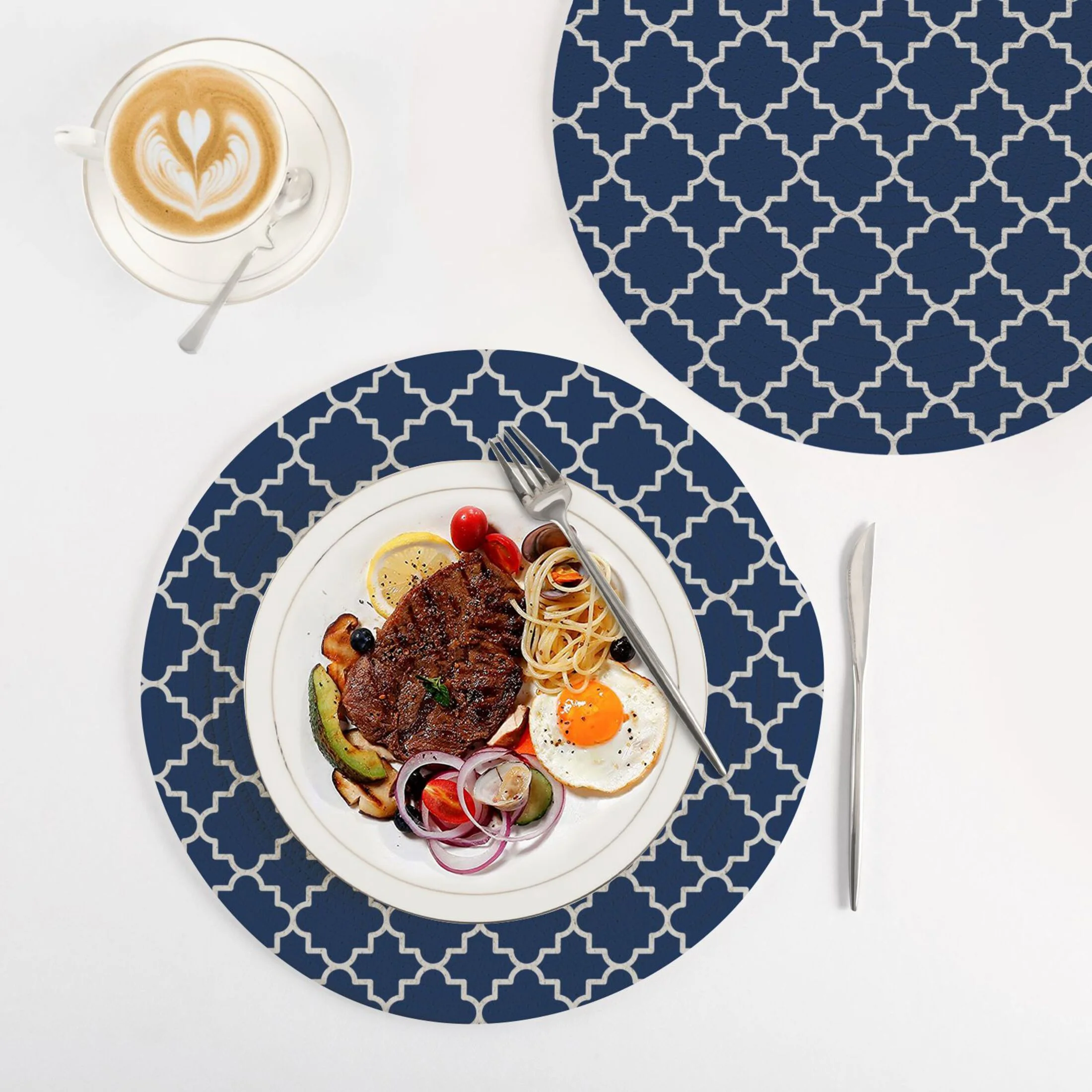 Blue with Lattice 3 PCs Pot Holders Trivets Kitchen 15