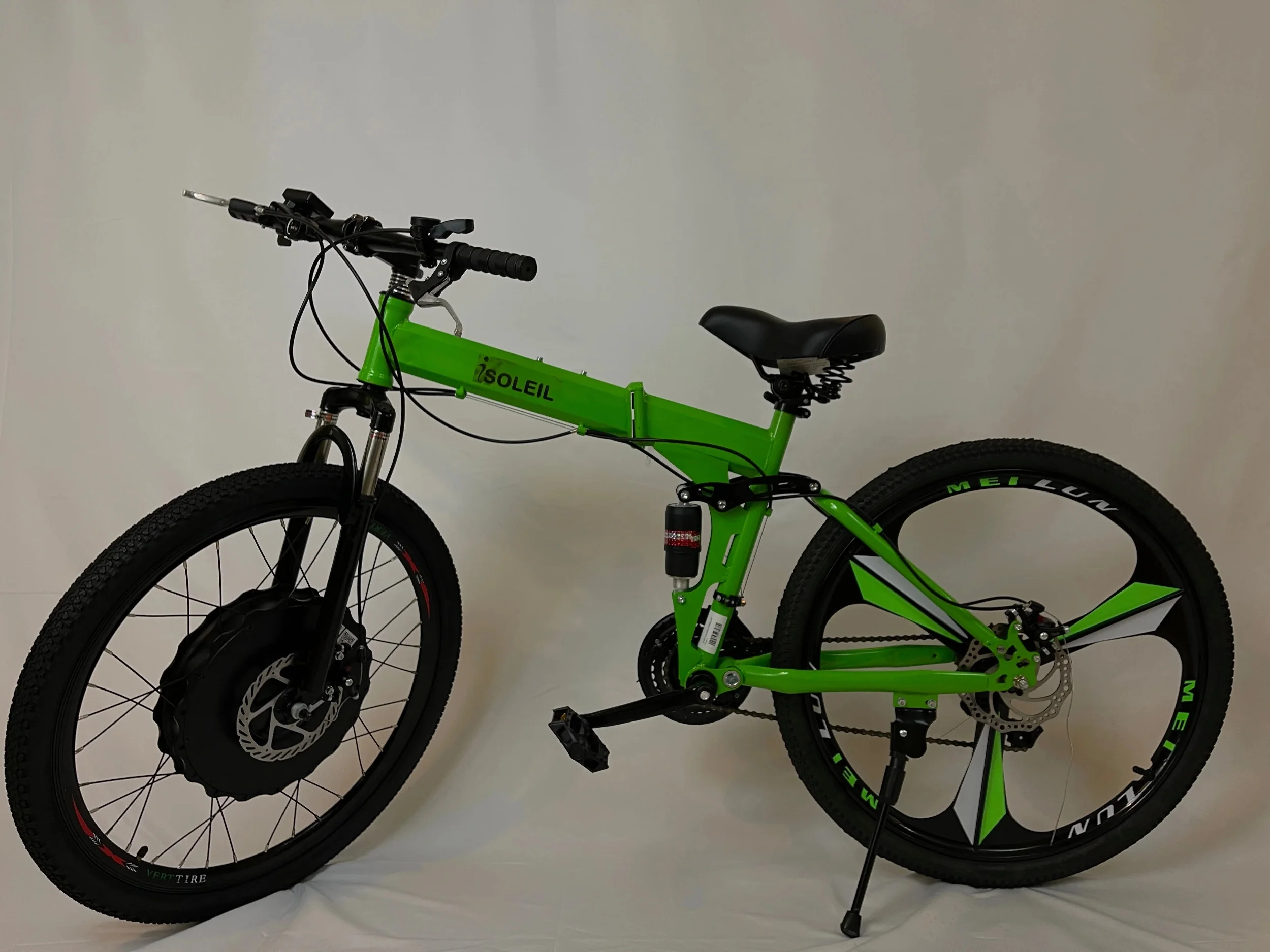 Verttire E-Bike Bundle w/ Folding 21 Speed Mountain Bike + Verttire E-Bike Kit
