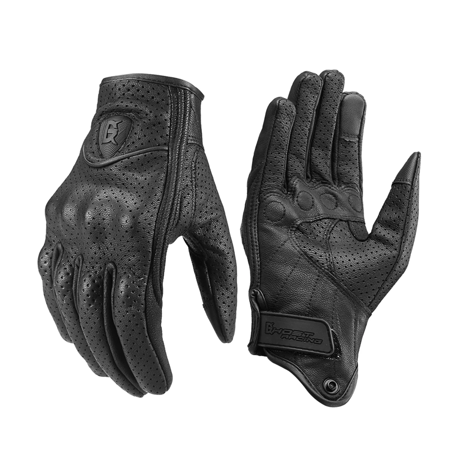 Leather Motorbike Gloves Summer Full Finger for Men Women L
