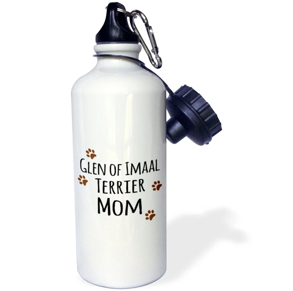 Glen of Imaal Terrier Dog Mom - Doggie by breed - brown paw prints doggy lover pet owner mama love 21 oz Sports Water Bottle wb-154125-1